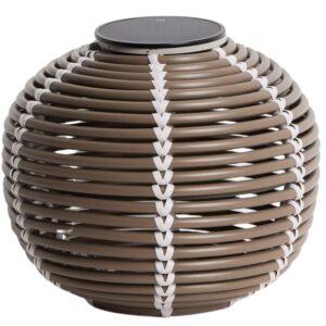 Kave Home Hněd&aacute; zahradn&iacute; sol&aacute;rn&iacute; lampa Garoina &Oslash; 28 cm
