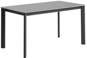 Kave Home &Scaron;ed&yacute; zahradn&iacute; stůl s keramickou deskou Anafi 140 x 80 cm