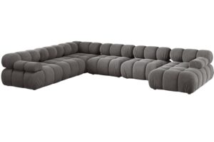 Micadoni &Scaron;ed&aacute; sametov&aacute; rohov&aacute; pohovka Bellis 376 cm