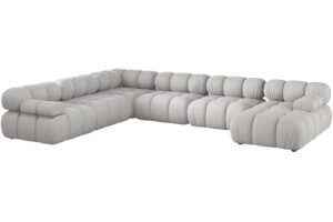 Micadoni Světle &scaron;ed&aacute; rohov&aacute; pohovka Bellis II. 376 cm