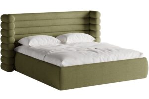 Micadoni Zelen&aacute; boucl&eacute; dvoulůžkov&aacute; postel Mount 160 x 200 cm