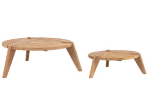 Bizzotto Set dvou dřevěn&yacute;ch zahradn&iacute;ch stolků Camden 80/100 cm