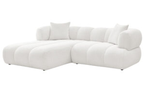 Bobochic Paris B&iacute;l&aacute; boucl&eacute; rohov&aacute; pohovka Pamira 253 cm