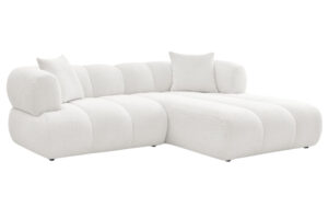 Bobochic Paris B&iacute;l&aacute; boucl&eacute; rohov&aacute; pohovka Pamira 253 cm