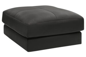 Bobochic Paris Čern&aacute; kožen&aacute; podnožka Leonard 86 x 86 cm