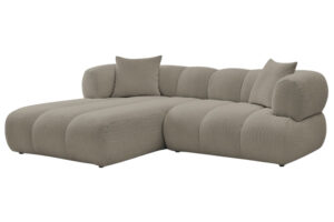 Bobochic Paris Světle hněd&aacute; boucl&eacute; rohov&aacute; pohovka Pamira 253 cm