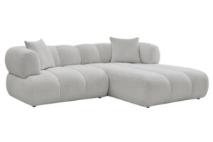 Bobochic Paris Světle &scaron;ed&aacute; boucl&eacute; rohov&aacute; pohovka Pamira 253 cm