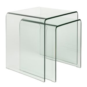 Dutchbone Set dvou skleněn&yacute;ch odkl&aacute;dac&iacute;ch stolků VETRO 45 x 40 cm