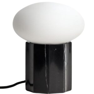Kave Home Čern&aacute; mramorov&aacute; stoln&iacute; lampa Idela &Oslash;16 cm