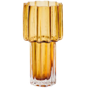 Kave Home Oranžov&aacute; skleněn&aacute; v&aacute;za Cristila 30 cm