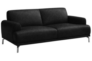 Mesonica Čern&aacute; kožen&aacute; dvoum&iacute;stn&aacute; pohovka Puzo 170 cm