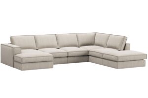 Micadoni P&iacute;skově hněd&aacute; rohov&aacute; pohovka Pola 362 cm
