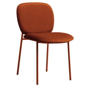 Micadoni Terakotově oranžov&aacute; sametov&aacute; j&iacute;deln&iacute; židle Caroline