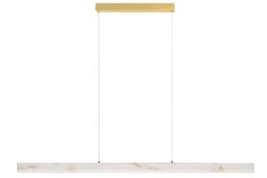 Nova Luce B&iacute;l&eacute; z&aacute;věsn&eacute; LED světlo Vaster 120 cm se zlat&yacute;m zavě&scaron;en&iacute;m