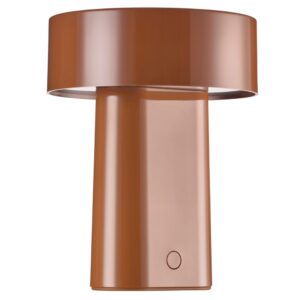 Zone Denmark Hněd&aacute; plastov&aacute; nab&iacute;jec&iacute; stoln&iacute; LED lampa Oblong