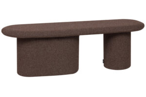 noo.ma Hněd&aacute; boucl&eacute; lavice Rull 130 cm