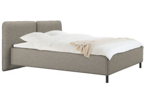 noo.ma Hněd&aacute; čalouněn&aacute; dvoulůžkov&aacute; postel Melu 160 x 200 cm s &uacute;ložn&yacute;m prostorem