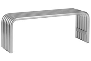 noo.ma Stř&iacute;brn&aacute; kovov&aacute; zahradn&iacute; lavice Nokk 114 cm
