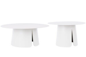 Bizzotto B&iacute;l&yacute; set dvou zahradn&iacute;ch stolků Bryan 70/90 cm