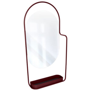 Fermob Tře&scaron;ňově červen&eacute; kovov&eacute; z&aacute;věsn&eacute; zrcadlo Itac 80 x 38 cm