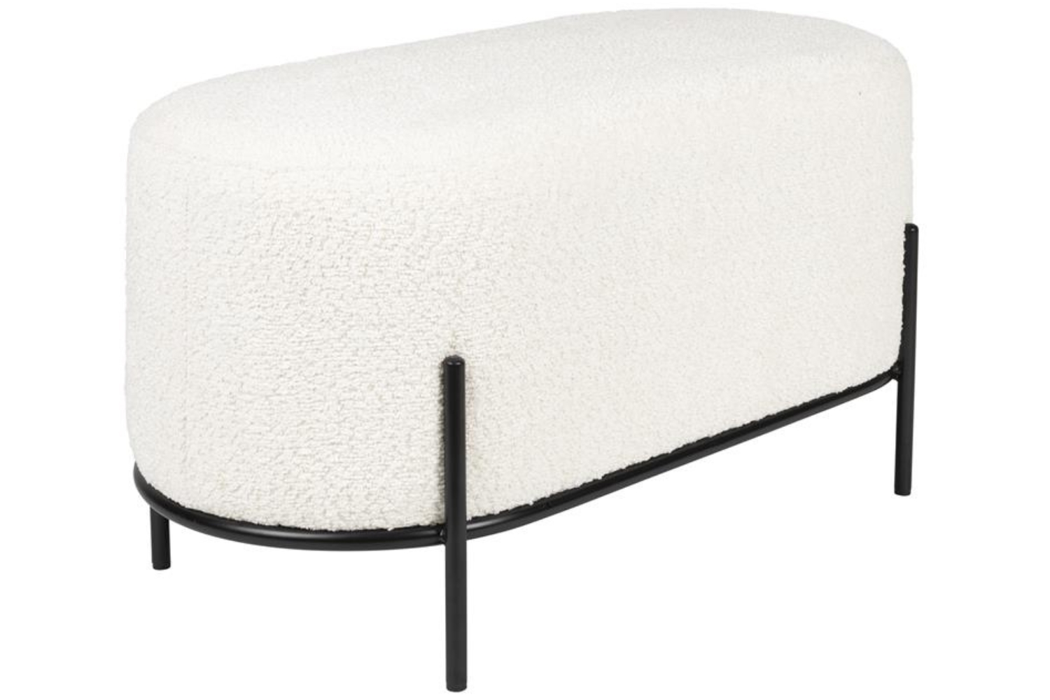 Housecraft Living Bílý bouclé taburet Boz 80 x 40 cm