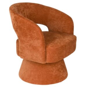 Housecraft Living Oranžov&eacute; čalouněn&eacute; otočn&eacute; lounge křeslo Charina