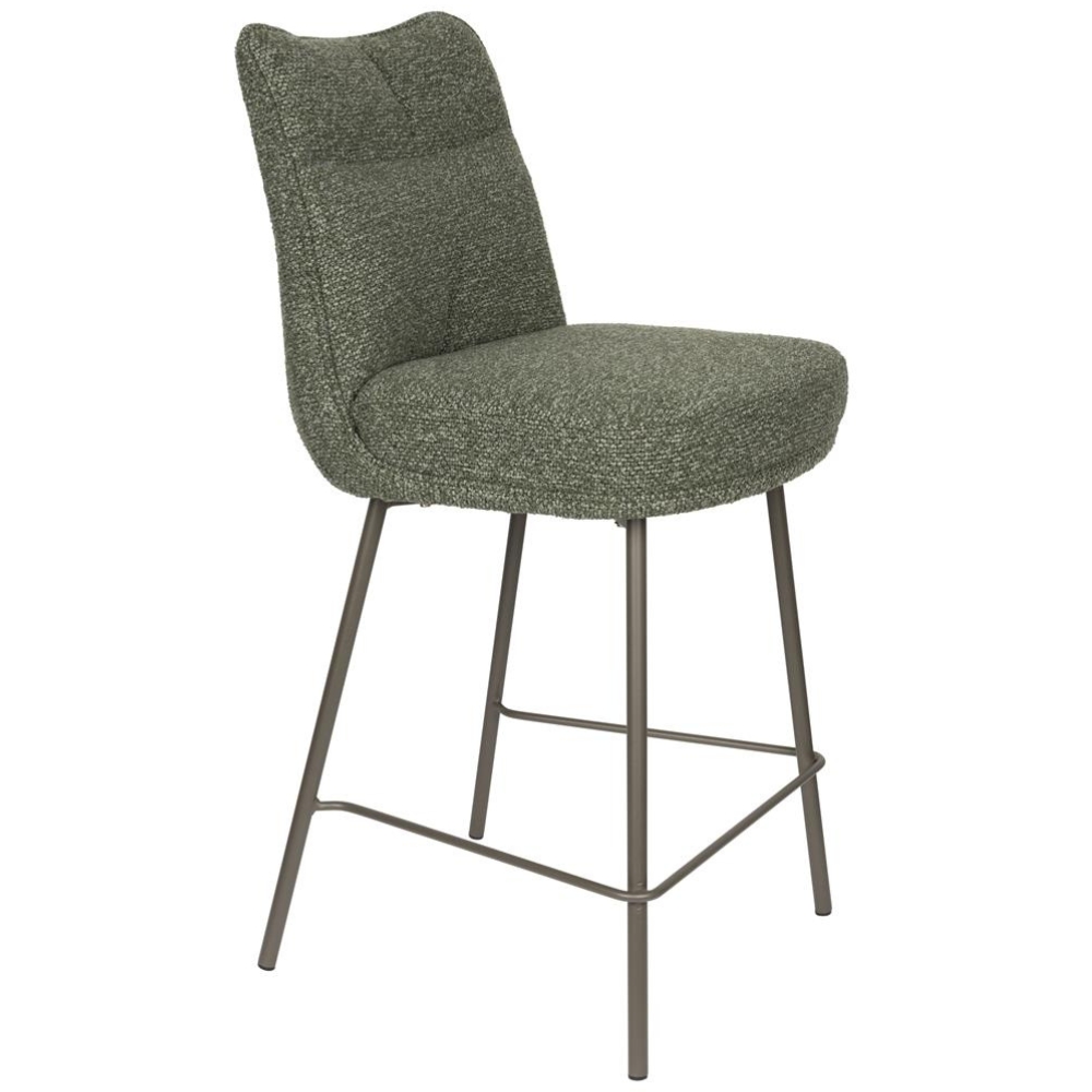 Housecraft Living Zelená čalouněná barová židle Jacques 65 cm