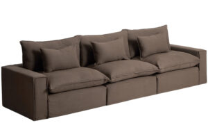 Kave Home Hněd&aacute; pohovka Anarela 370 cm s odn&iacute;mateln&yacute;m potahem