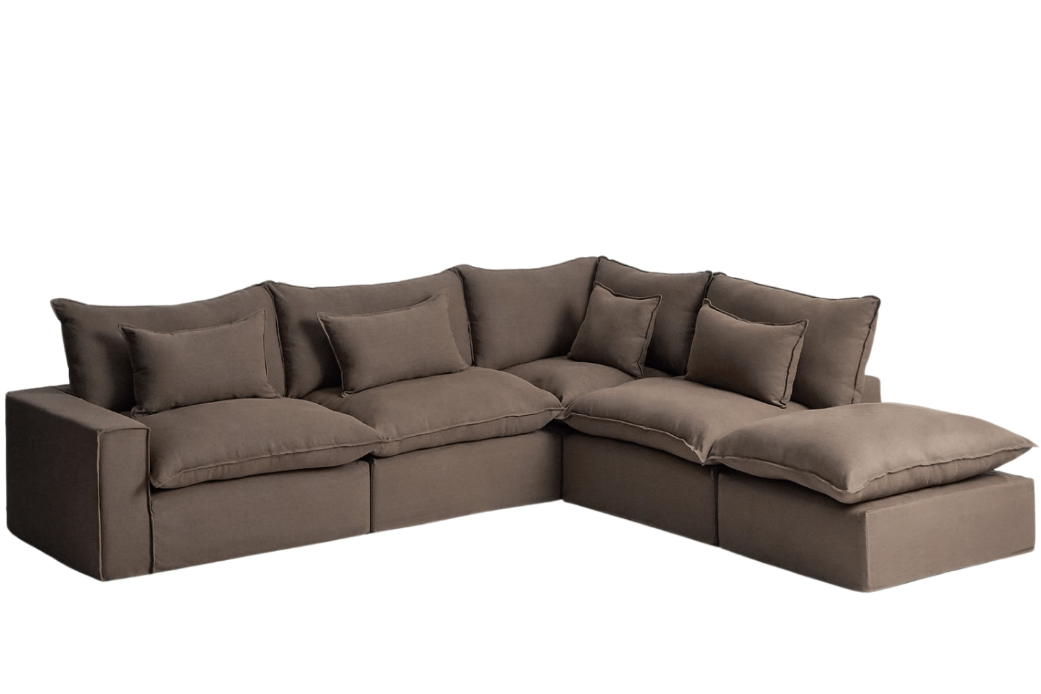 Kave Home Hnědá rohová pohovka Anarela 347 cm s odnímatelným potahem