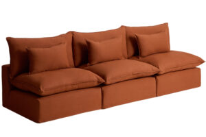 Kave Home Terakotov&aacute; pohovka Anarela 330 cm s odn&iacute;mateln&yacute;m potahem