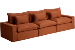 Kave Home Terakotov&aacute; pohovka Anarela 370 cm s odn&iacute;mateln&yacute;m potahem