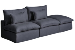 Kave Home Tmavě &scaron;ed&aacute; pohovka Anarela 310 cm s odn&iacute;mateln&yacute;m potahem
