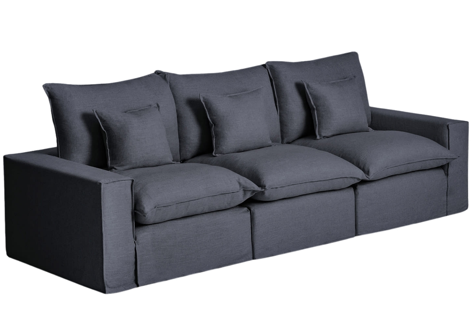 Kave Home Tmavě šedá pohovka Anarela 310 cm s odnímatelným potahem