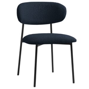 Micadoni Tmavě modr&aacute; boucl&eacute; j&iacute;deln&iacute; židle Nina