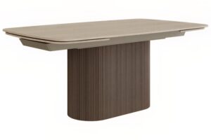 Miotto Ořechov&yacute; rozkl&aacute;dac&iacute; j&iacute;deln&iacute; stůl Tracino 180/260 x 100 cm s dekorem travertinu