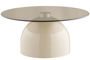 Nordic Living B&eacute;žov&yacute; skleněn&yacute; konferenčn&iacute; stolek Avello 70 cm
