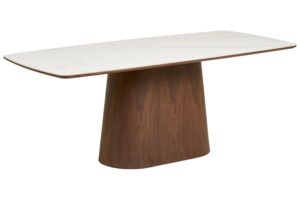 Nordic Living B&iacute;l&yacute; keramick&yacute; j&iacute;deln&iacute; stůl Olinn 200 x 90 cm