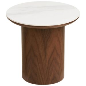 Nordic Living B&iacute;l&yacute; keramick&yacute; odkl&aacute;dac&iacute; stolek Oli 40 cm
