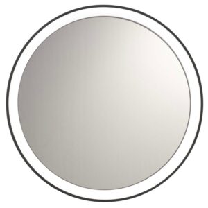 Nova Luce Čern&eacute; z&aacute;věsn&eacute; zrcadlo s LED osvětlen&iacute;m Onar 58 cm