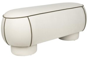 White Label B&iacute;l&aacute; čalouněn&aacute; lavice MARINA 121 cm