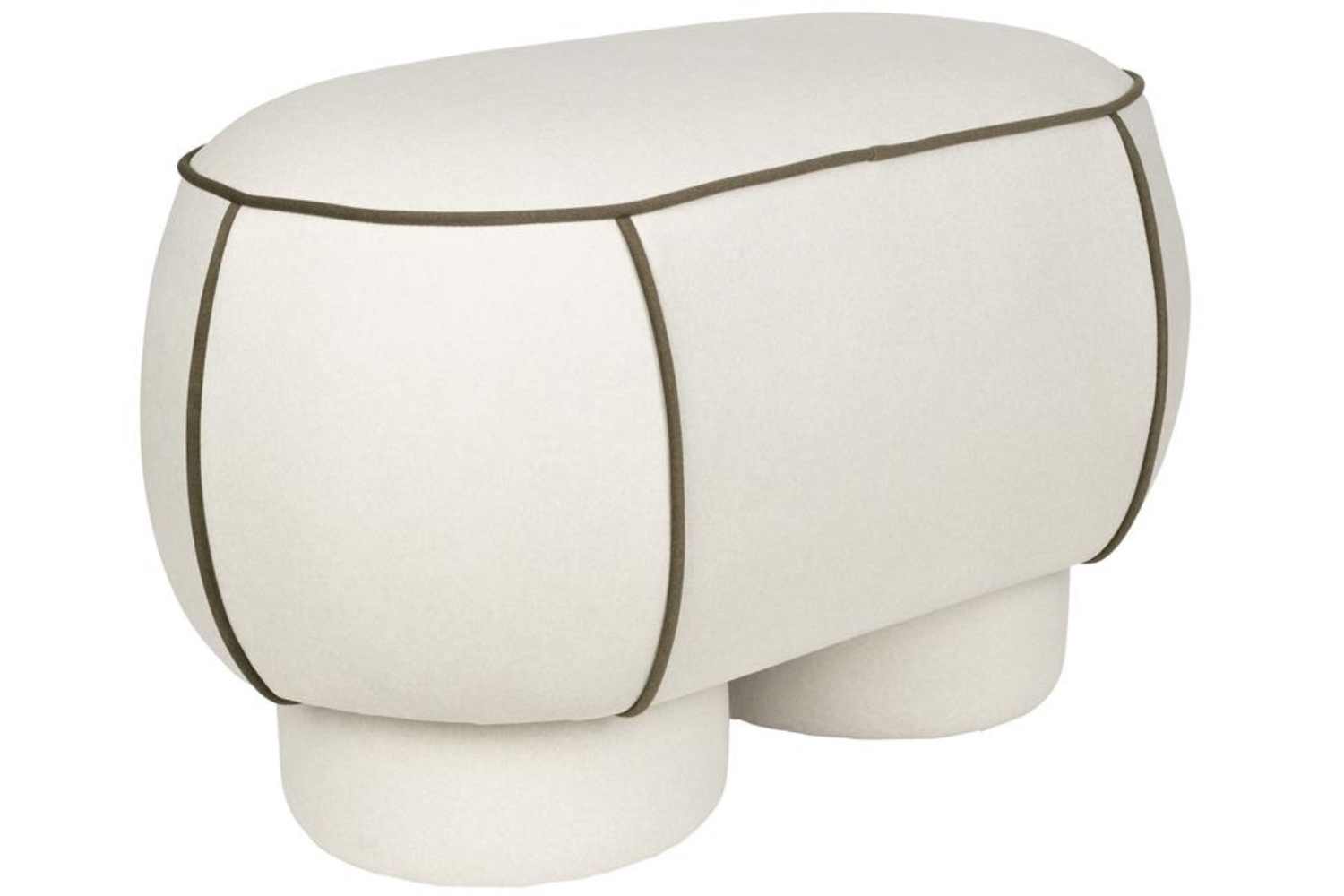 White Label Bílá čalouněná lavice MARINA 78 cm