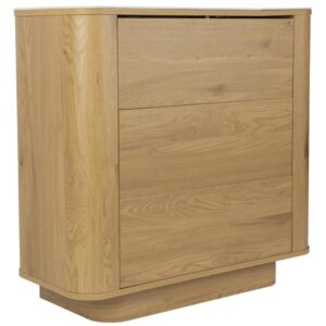 White Label Dubov&aacute; komoda ALMIRA 90 x 40 cm s mramorov&yacute;m dekorem