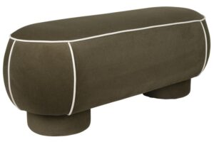 White Label Zelen&aacute; čalouněn&aacute; lavice MARINA 121 cm